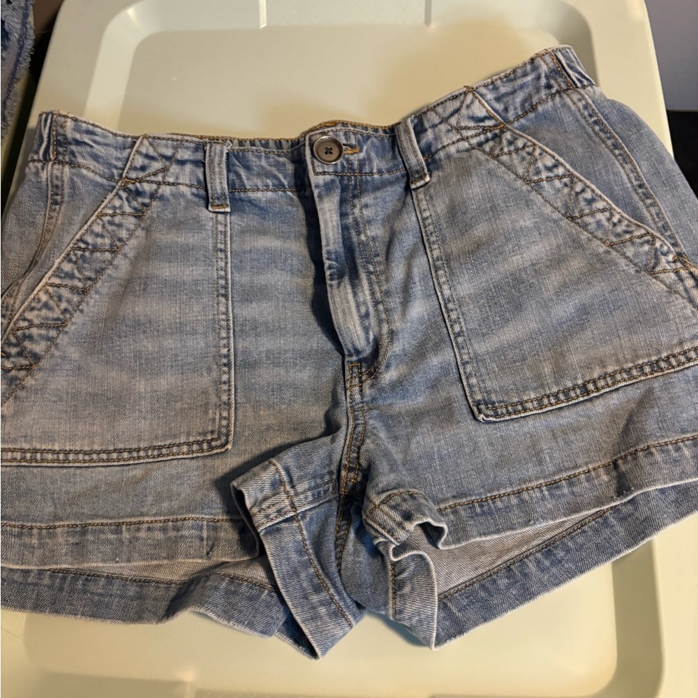 Aerie Light Blue Denim Shorts